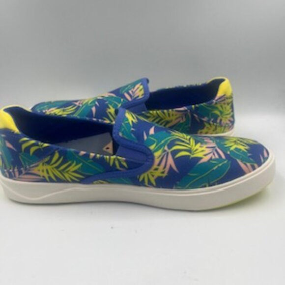 NEW Olukai Blue Aloha Floral Men\'s Sneakers Size 10.5 Lae’ahi Pa’L Slip On shoes